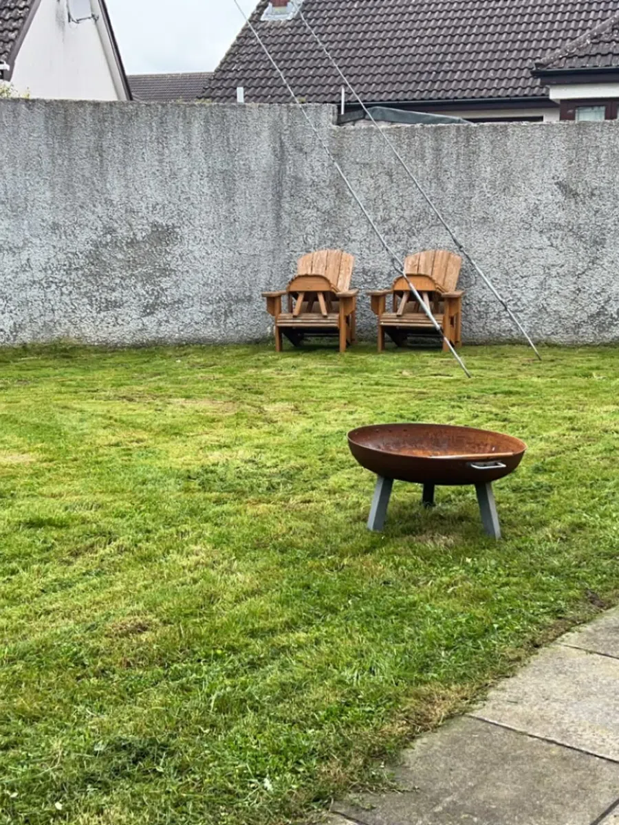 Large lawn after professional grass cutting